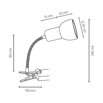 Svetilka s sponko SVENDA 1xE27/60W/230V hrast - FSC certifikat