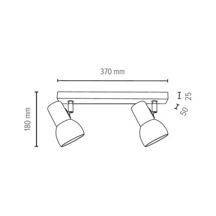 Reflektor SVENDA 2xE27/60W/230V hrast - FSC certifikat