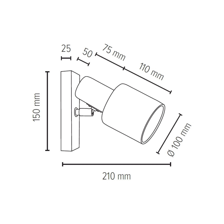 Stenski reflektor TREEHOUSE 1xE27/25W/230V hrast - FSC certifikat