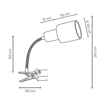 Svetilka s sponko TREEHOUSE 1xE27/25W/230V hrast - FSC certifikat