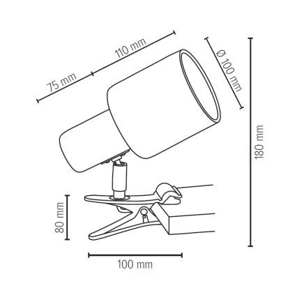 Svetilka s sponko TREEHOUSE 1xE27/25W/230V hrast - FSC certifikat