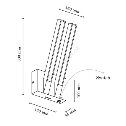 LED Stenska svetilka LINUS 2xLED/3W/230V mat hrast - FSC certifikat