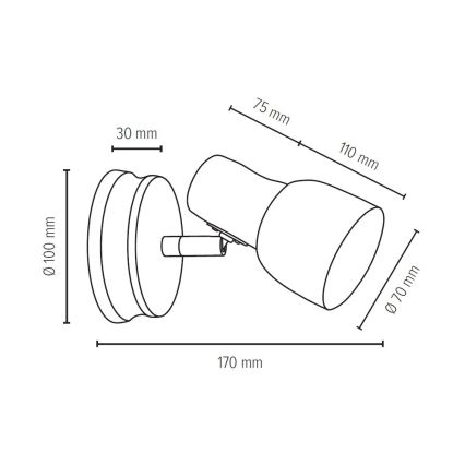 Stenski reflektor SVANTJE 1xE14/40W/230V breza - FSC certifikat