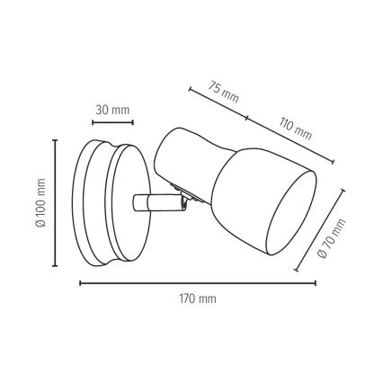 Stenski reflektor SVANTJE 1xE14/40W/230V bukev - FSC certifikat