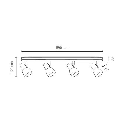 Reflektor SVANTJE 4xE14/40W/230V breza - FSC certifikat