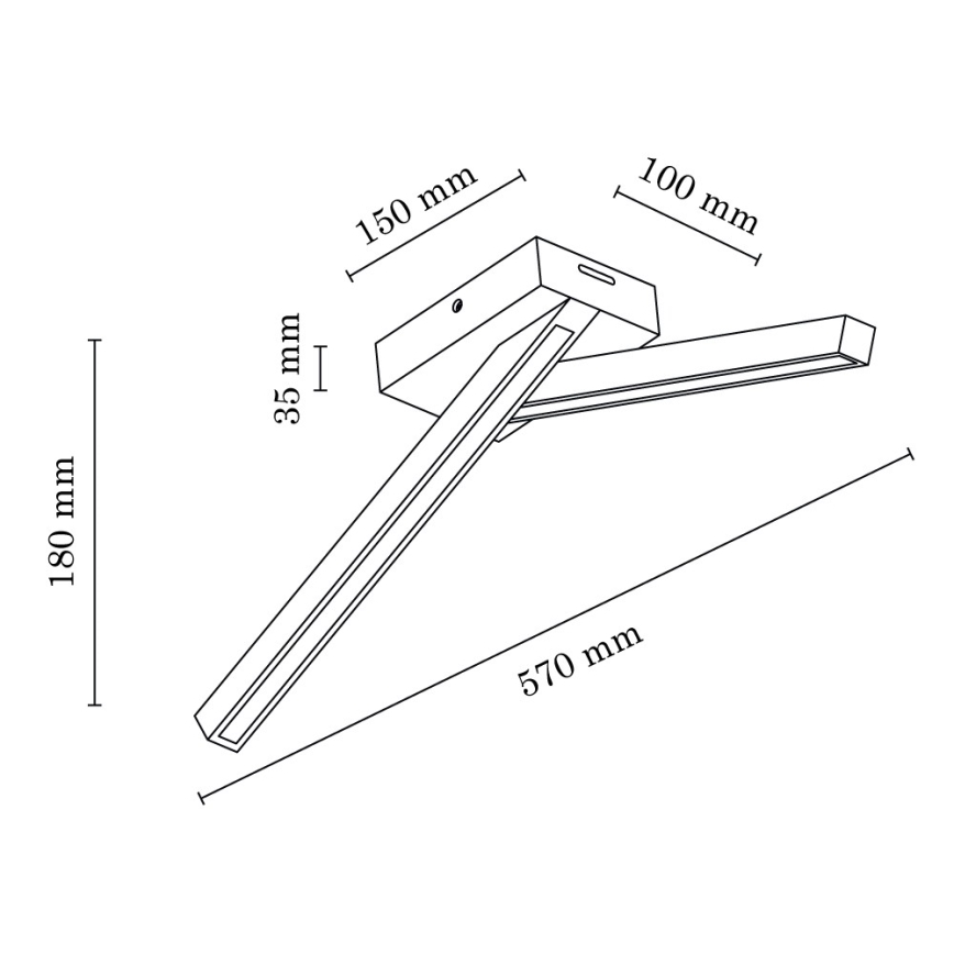LED Nadgradni lestenec  LINUS 2xLED/4,5W/230V mat hrast - FSC certifikat
