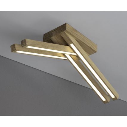 LED Lestenec LINUS 4xLED/4,5W/230V mat hrast