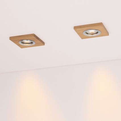 SET 3x LED Vgradna svetilka VITAR 1xGU10/5W/230V CRI 90 hrast – FSC certifikat