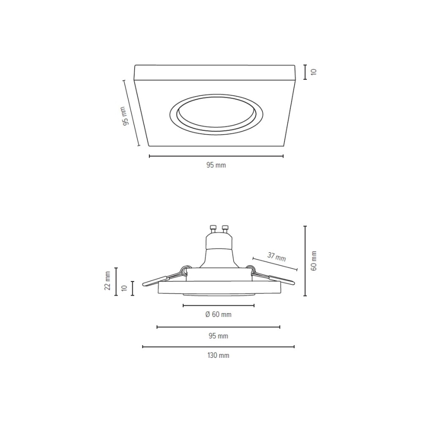 SET 3x LED Vgradna svetilka VITAR 1xGU10/5W/230V CRI 90 hrast – FSC certifikat