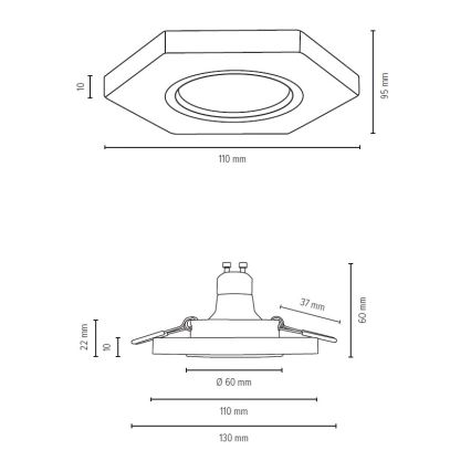 LED Vgradna svetilka VITAR 1xGU10/5W/230V CRI 90 bukev – FSC certifikat