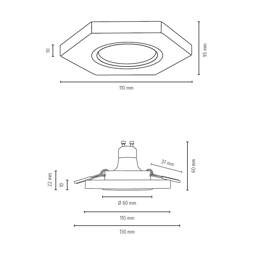 LED Vgradna svetilka VITAR 1xGU10/5W/230V CRI 90 bukev – FSC certifikat