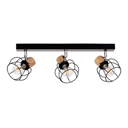 Stropni reflektor PHIPHI 3xE27/60W/230V hrast