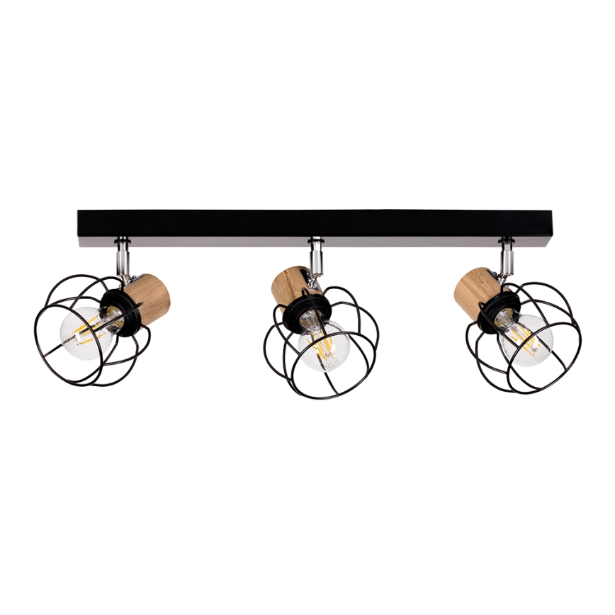 Stropni reflektor PHIPHI 3xE27/60W/230V hrast