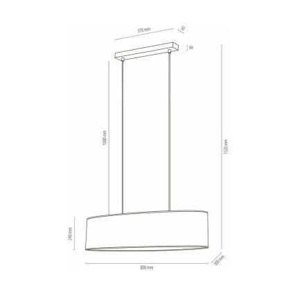 Lestenec na vrvici BOHO 2xE27/40W/230V hrast - FSC certifikat