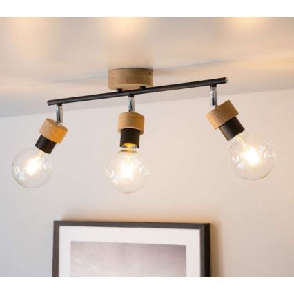 Reflektor MARJOLAINE 3xE27/25W/230V hrast - FSC certifikat