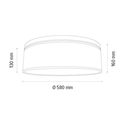 Stropna svetilka BENITA 4xE27/25W/230V pr. 58 cm rjava/hrast – FSC certifikat