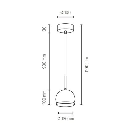 LED Lestenec na vrvici BALL WOOD 1xGU10/5W/230V mat hrast