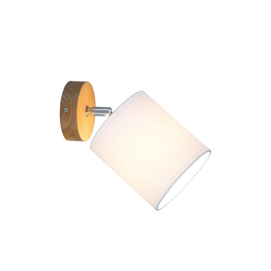 Stenska svetilka APRILLIA 1xE27/25W/230V hrast bela - FSC certifikat