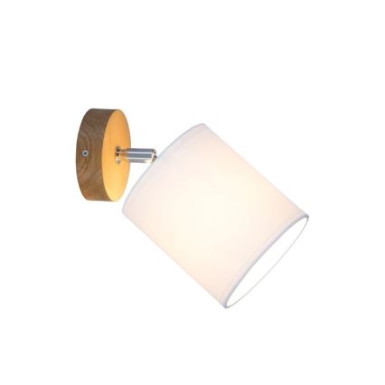 Stensko točkovno svetilo APRILLIA 1xE27/25W/230V hrast/bela