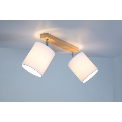 Smerna svetilka APRILLIA 2xE27/25W/230V hrast/bela
