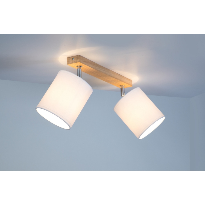 Smerna svetilka APRILLIA 2xE27/25W/230V hrast/bela