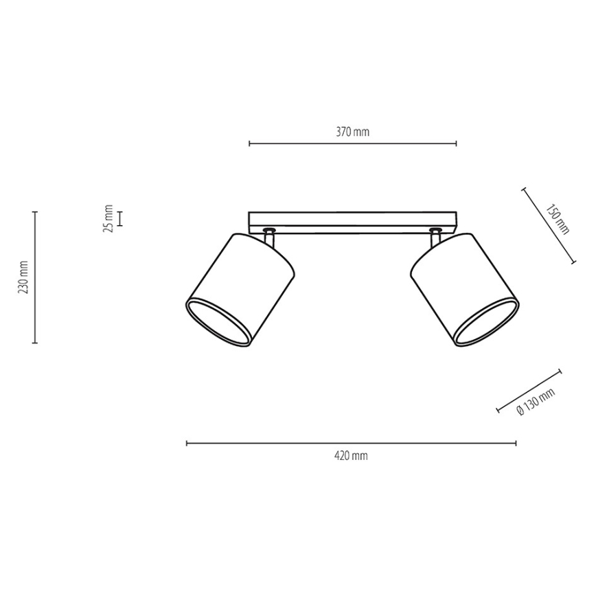Smerna svetilka APRILLIA 2xE27/25W/230V hrast/bela