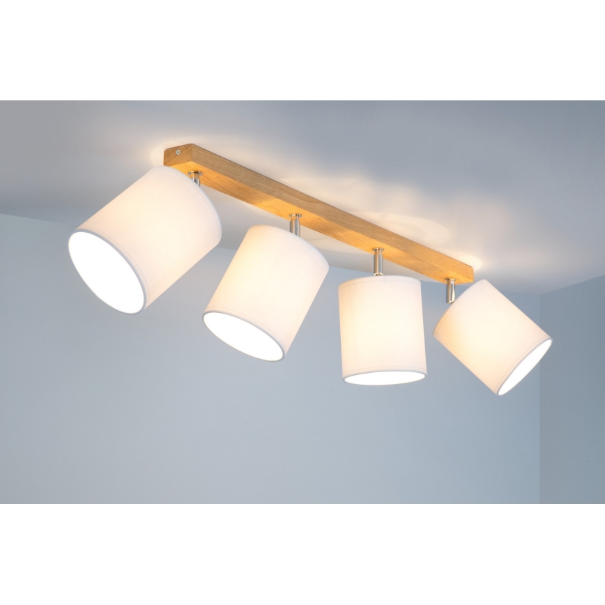 Reflektor APRILLIA 4xE27/25W/230V hrast bela - FSC certifikat