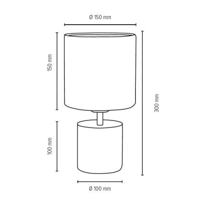 Namizna svetilka STRONG ROUND 1xE27/25W/230V beton - FSC certifikat