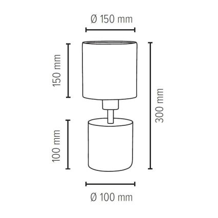 Namizna svetilka STRONG ROUND 1xE27/25W/230V beton - FSC certifikat