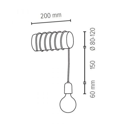 Stenska svetilka TRABO 1xE27/60W/230V bor - FSC certifikat