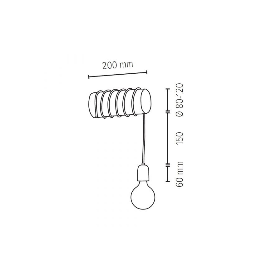 Stenska svetilka TRABO 1xE27/60W/230V bor - FSC certifikat