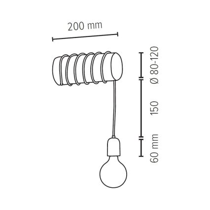 Stenska svetilka TRABO 1xE27/25W/230V bor - FSC certifikat