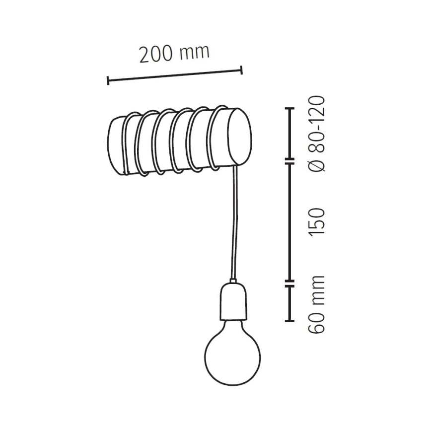 Stenska svetilka TRABO 1xE27/25W/230V bor
