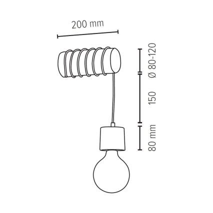 Stenska svetilka TRABO 1xE27/60W/230V bor - FSC certifikat