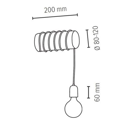 Stenska svetilka TRABO 1xE27/60W/230V bor