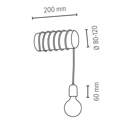 Stenska svetilka TRABO 1xE27/60W/230V bor - FSC certifikat