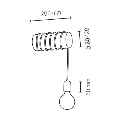 Stenska svetilka TRABO 1xE27/25W/230V bor - FSC certifikat