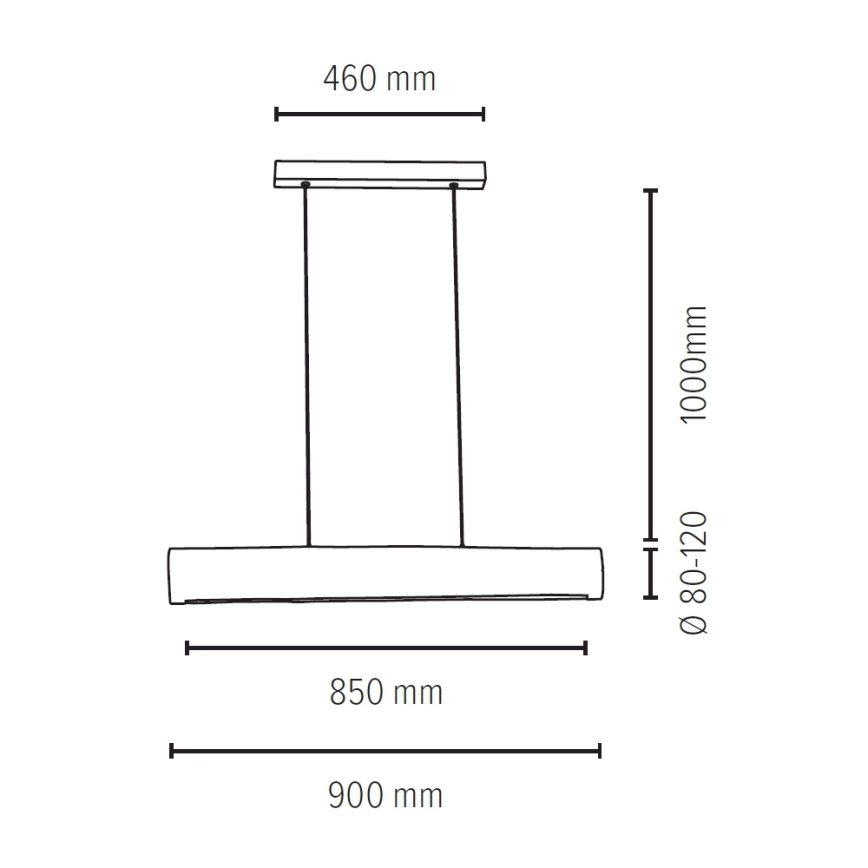 LED Zatemnitveni lestenec na vrvici LUCAS LED/25,5W/230V bor