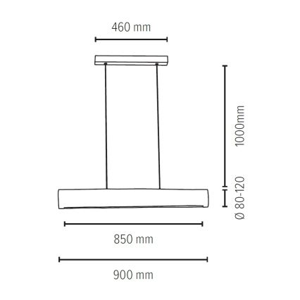 LED Zatemnitveni lestenec na vrvici LUCAS LED/25,5W/230V bor