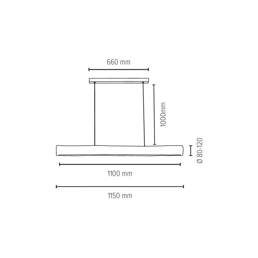 LED Zatemnitveni lestenec na vrvici LUCAS LED/33W/230V bor