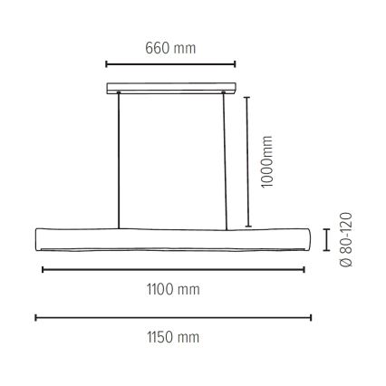 LED Zatemnitveni lestenec na vrvici LUCAS LED/33W/230V bor - FSC certifikat