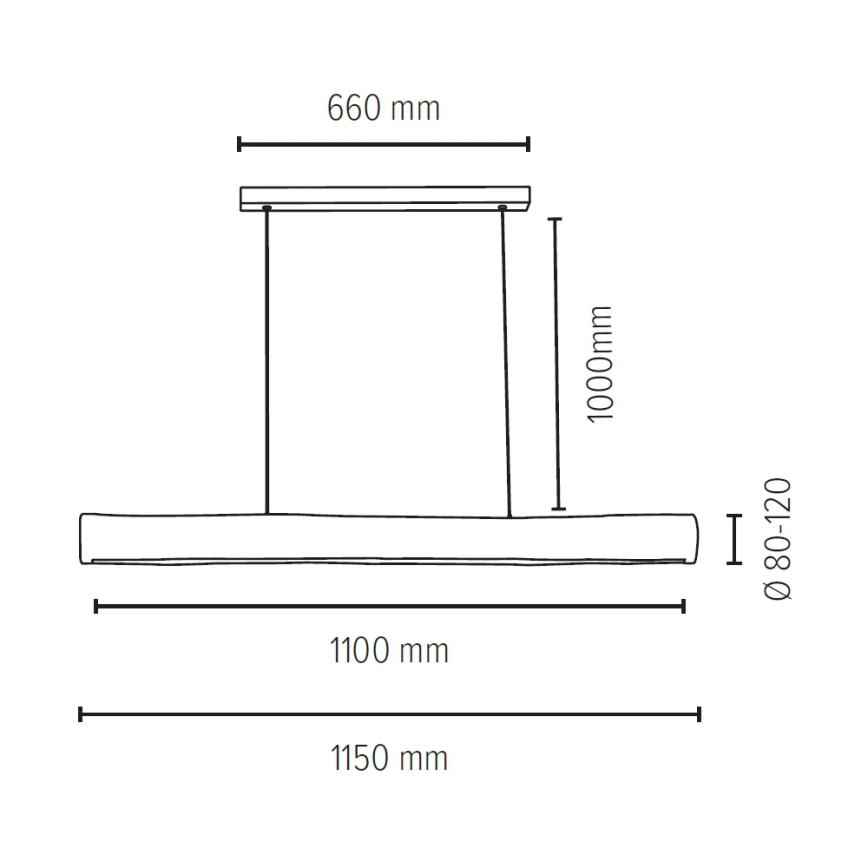 LED Zatemnitveni lestenec na vrvici LUCAS LED/33W/230V bor