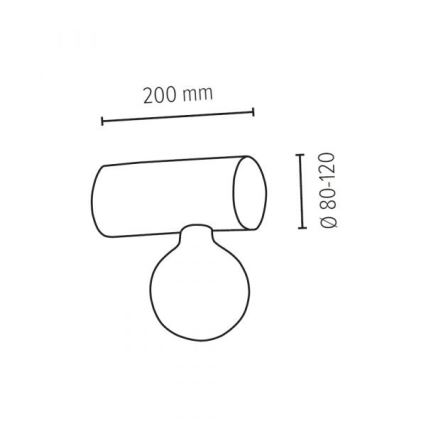 Stenska svetilka TRABO 1xE27/25W/230V bor - FSC certifikat