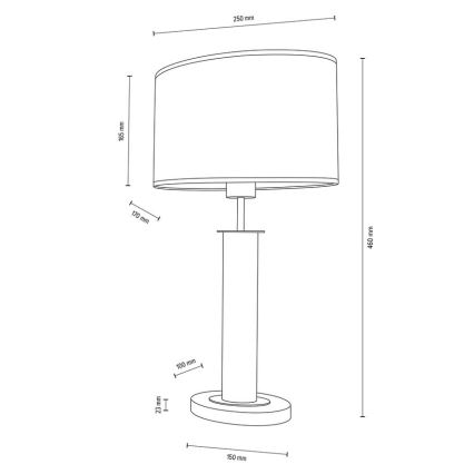 Namizna svetilka MERCEDES 1xE27/40W/230V 46 cm krem barva/hrast – FSC certifikat