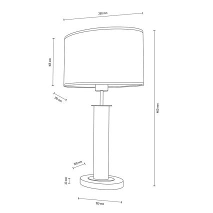 Namizna svetilka MERCEDES 1xE27/40W/230V 46 cm bela/hrast – FSC certifikat