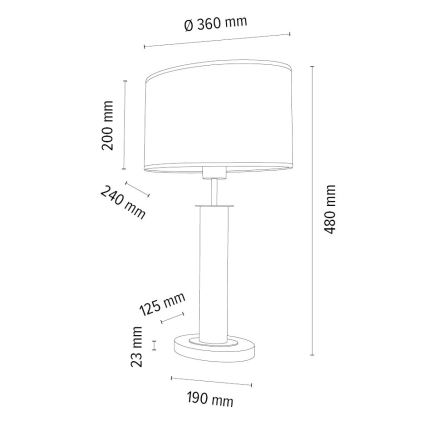 Namizna svetilka MERCEDES 1xE27/40W/230V 46 cm rjava/hrast – FSC certifikat