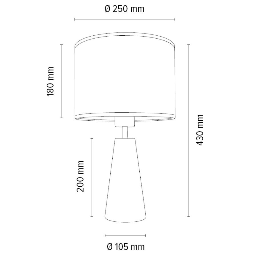 Namizna svetilka MERCEDES 1xE27/40W/230V pr. 43 cm krem barva/hrast
