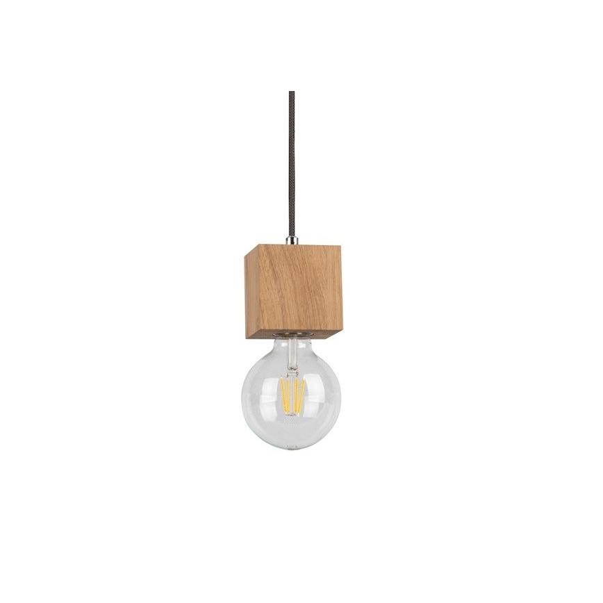 Lestenec na vrvici TRONGO 1xE27/60W/230V hrast - FSC certifikat