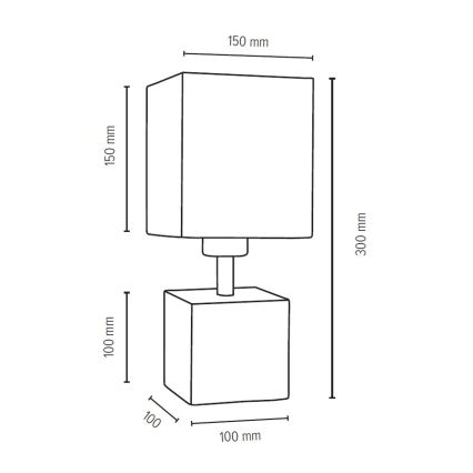 Namizna svetilka TRONGO SQUARE 1xE27/25W/230V hrast - FSC certifikat