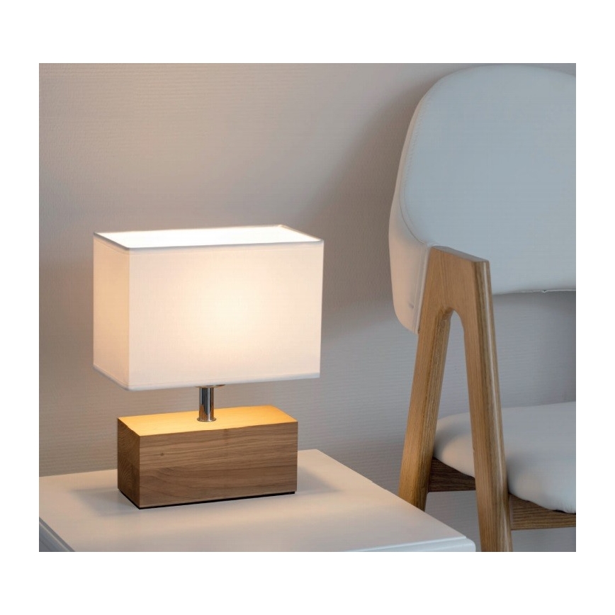 Namizna svetilka THEO 1xE27/25W/230V hrast - FSC certifikat